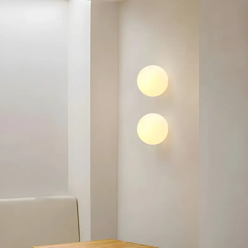 Modern Round Frosted Glass Globe Wall Sconce