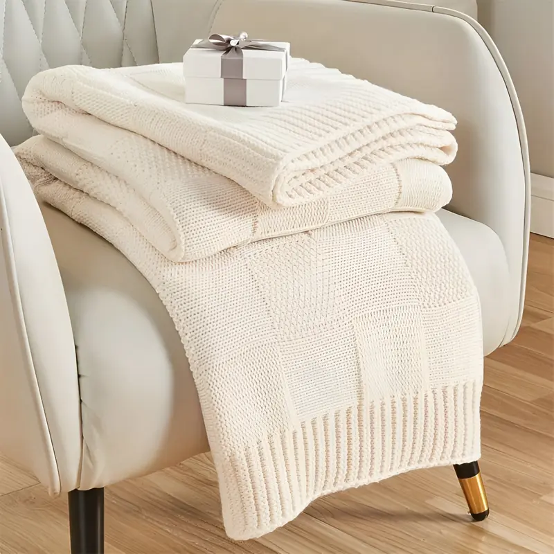 MonoKnit - Plaid - Strickdecke aus Acryl weich & warm