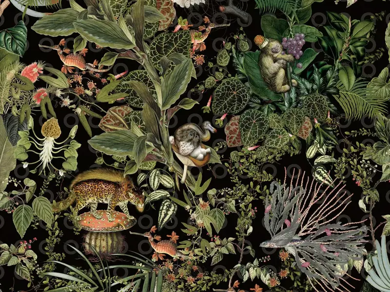Moooi wallcovering MO2071 behang Menagerie of Extinct animals
