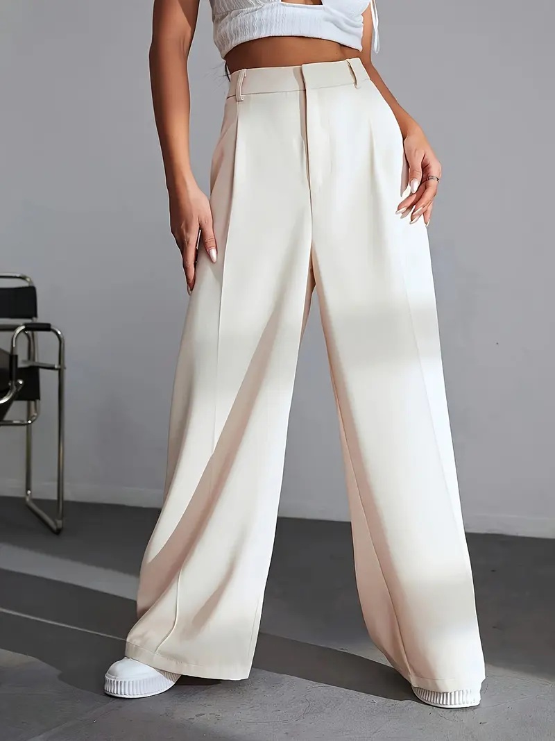 Nette Broek met Hoge Taille en Wijde Pijpen