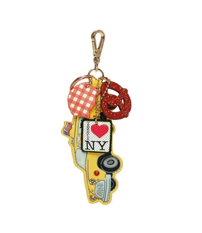 New York City Cats & Corgis Taxi Key Charm