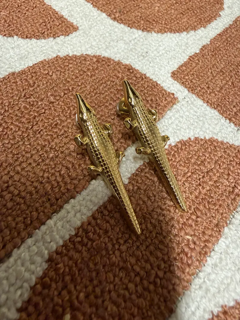 Oorknopjes Krokodil Goud
