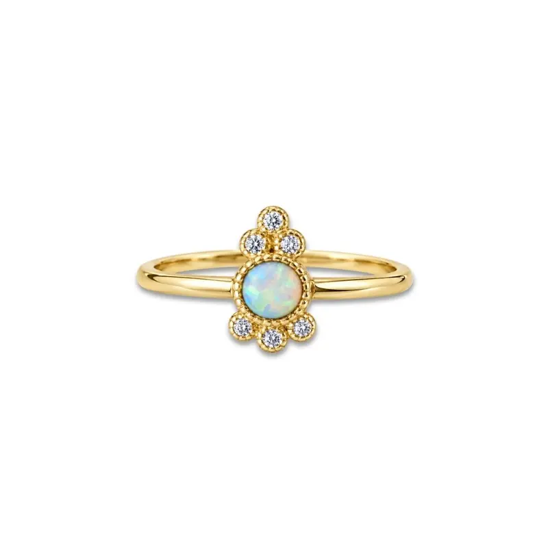 Opaal Ring Verguld Catalina | Welo Opaal | Zirkonia