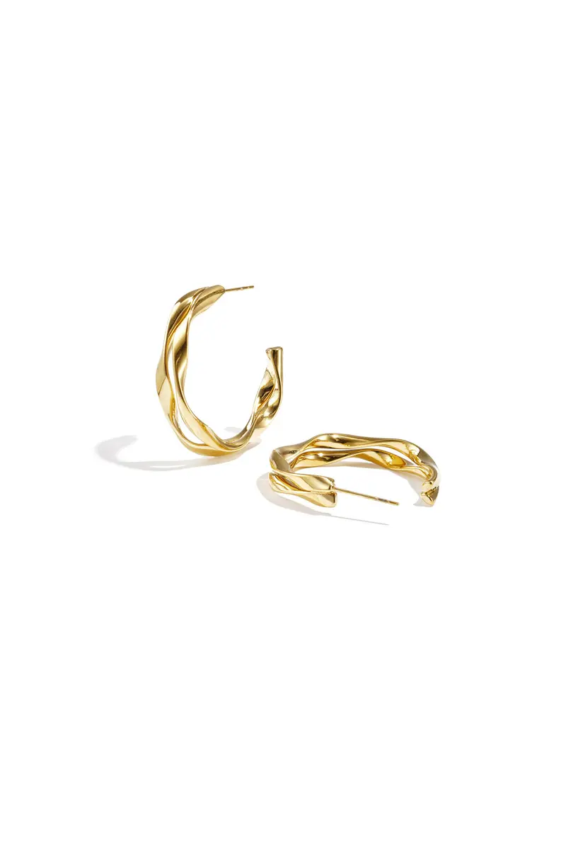 Organic double hoop earrings