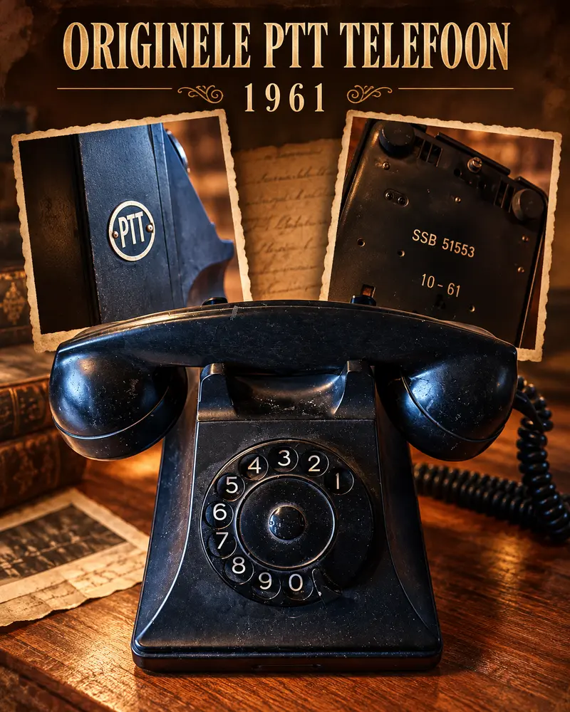 Originele PTT bakelieten draaischijftelefoon – 1961