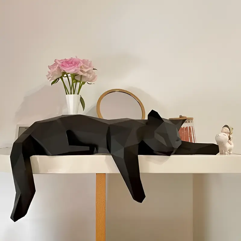 OriPurr - DIY 3D Origami Katze Dekofigur aus Harz 50 cm