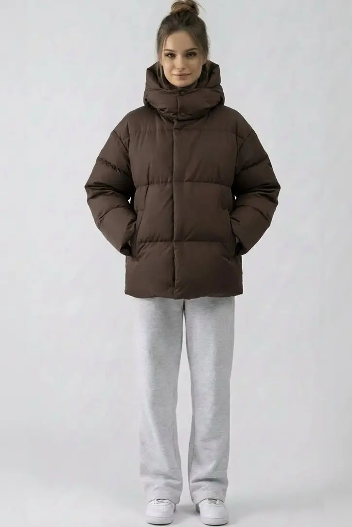 Oversized Pufferjacke mit Kapuze