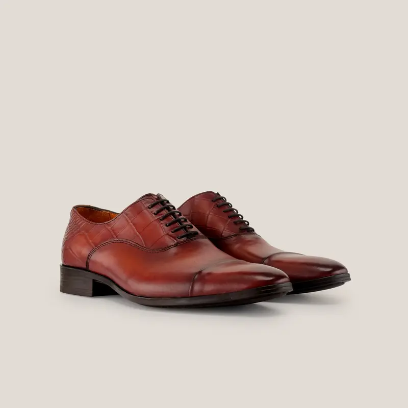 Oxford24 - Cognac Brown with Croco