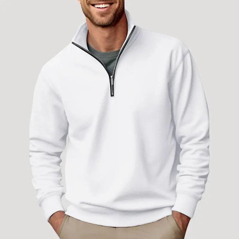 Philipp | Herren Klassischer Pullover mit Viertelreißverschluss