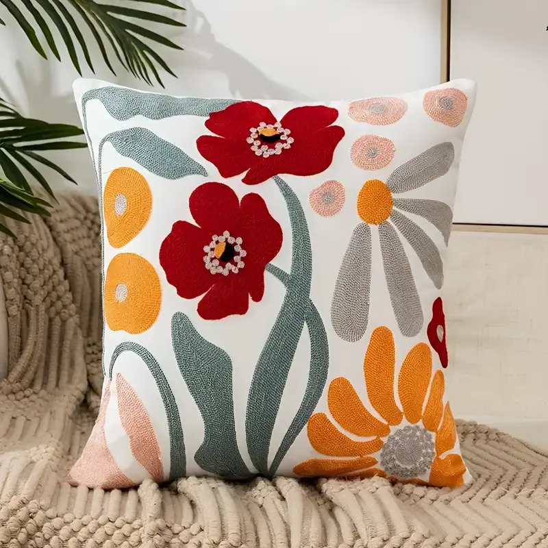 PillowFluff - Kissenbezug 45x45 cm plüschig mit floraler