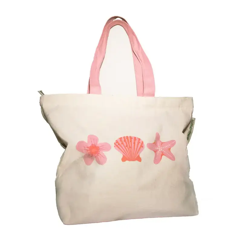 Pink Sea Sphere  Duurzame Shopper & Strandtas van Gerecycled Katoen