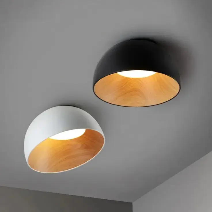 Plafondlamp – Scandinavische LED plafondlamp met houtlook en warm design