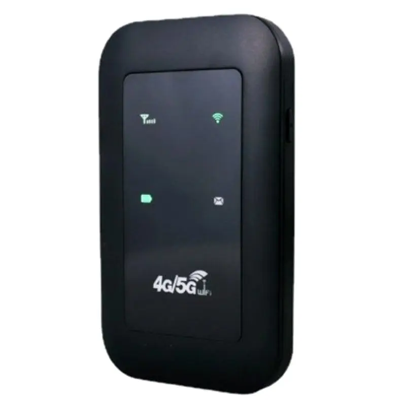 Portable Wi-Fi Router – Compact Design, Black, for Travel and Home Use