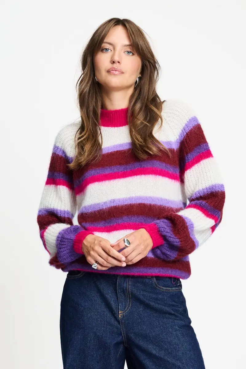 PULLOVER - Faye Striped Red