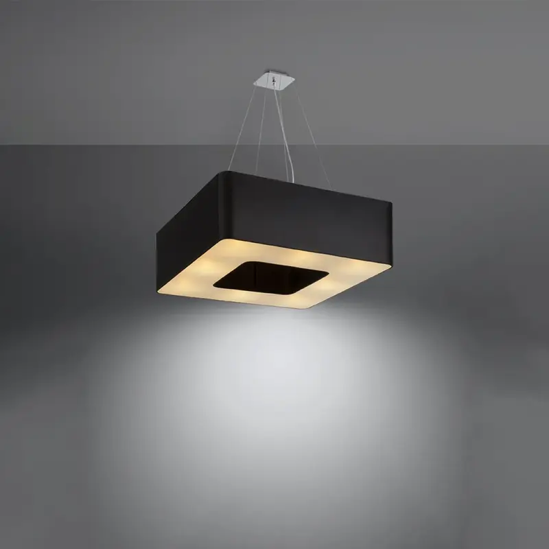 Quadratischer - Kronleuchter, schwarz, 60 × 60 cm