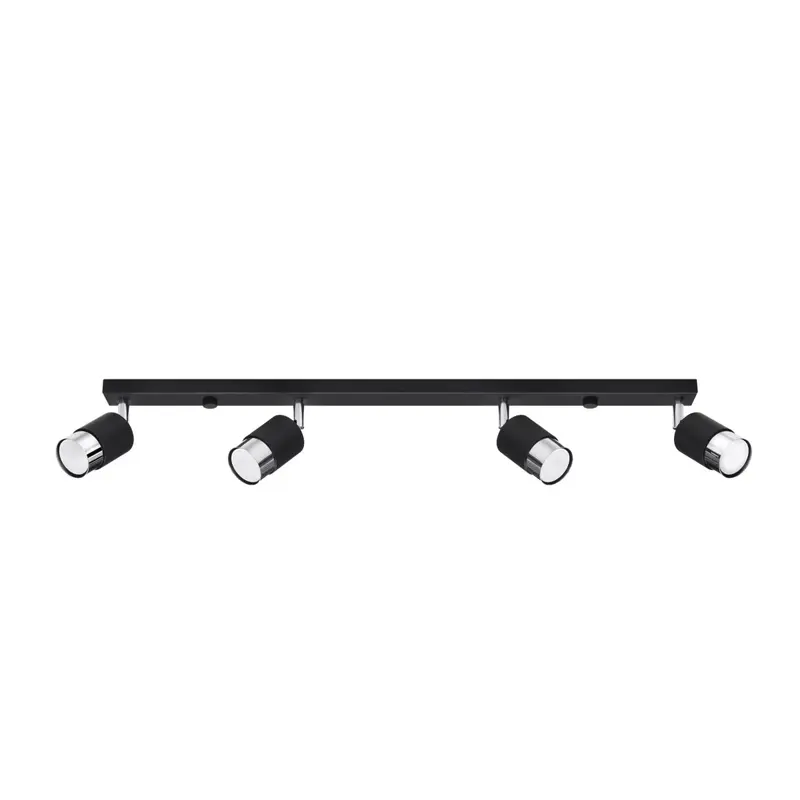 Radial - Deckenleuchte, schwarz/chrom, 4-flammig,