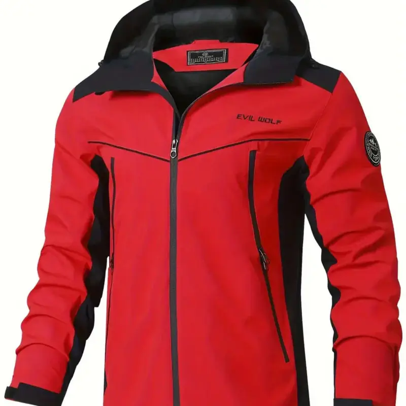 Regenjack met reflectie – winddicht, capuchon met klep en ritszakken