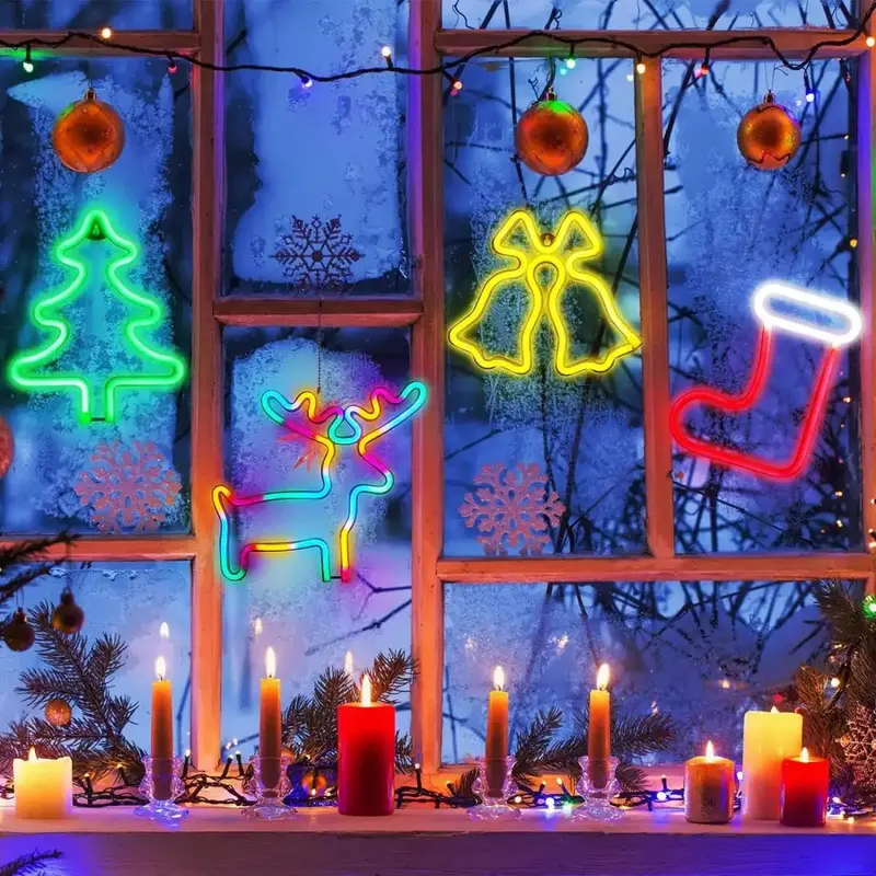 Rentier-Strumpfbaum - LED-Neon-Weihnachtsdekoration