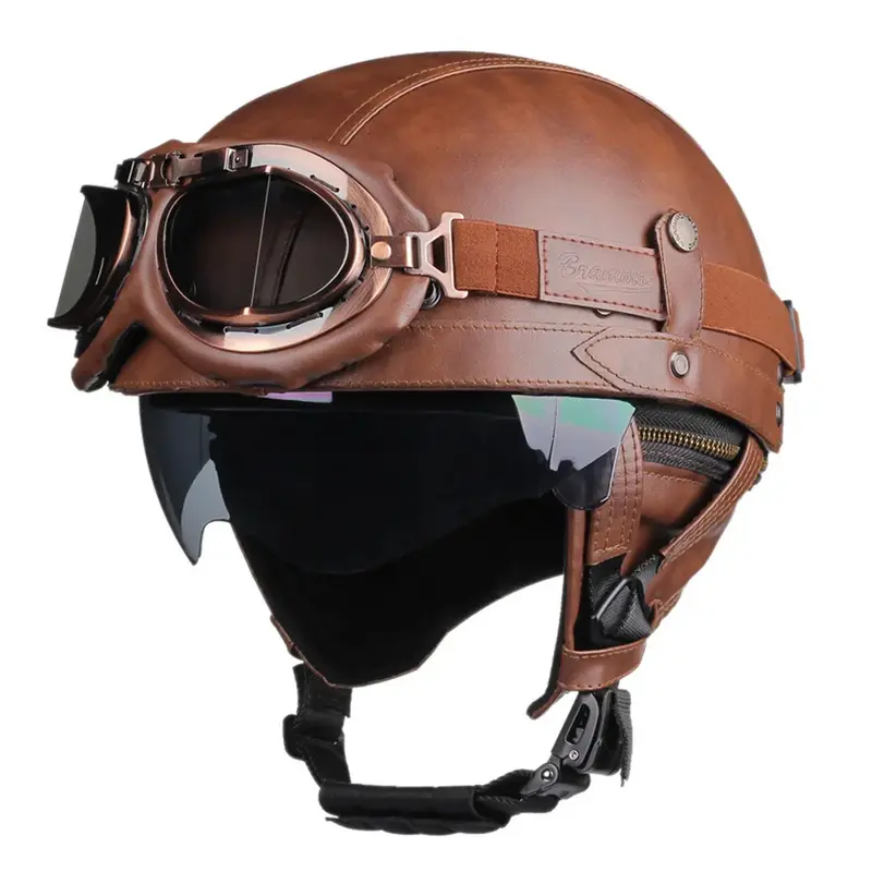 Retrova Motorhelm – DOT Gecertificeerd, Lichtgewicht & Klassiek Design