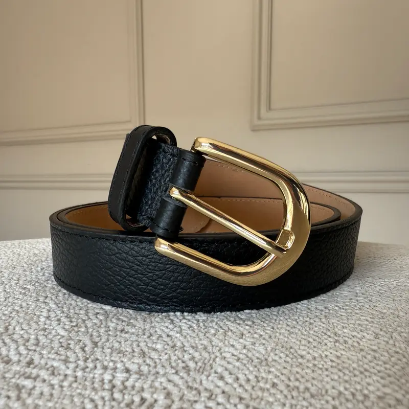 Riem Suus Leer Zwart Goud