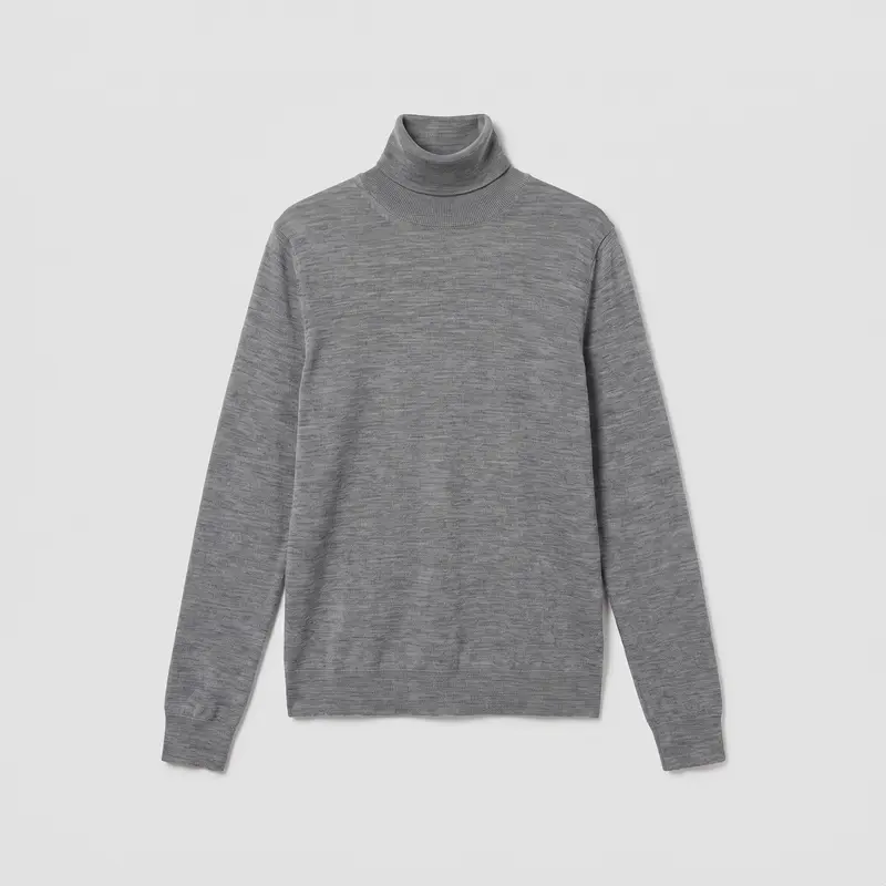 Róhe Fine Merino Turtleneck Mid Grey Melange