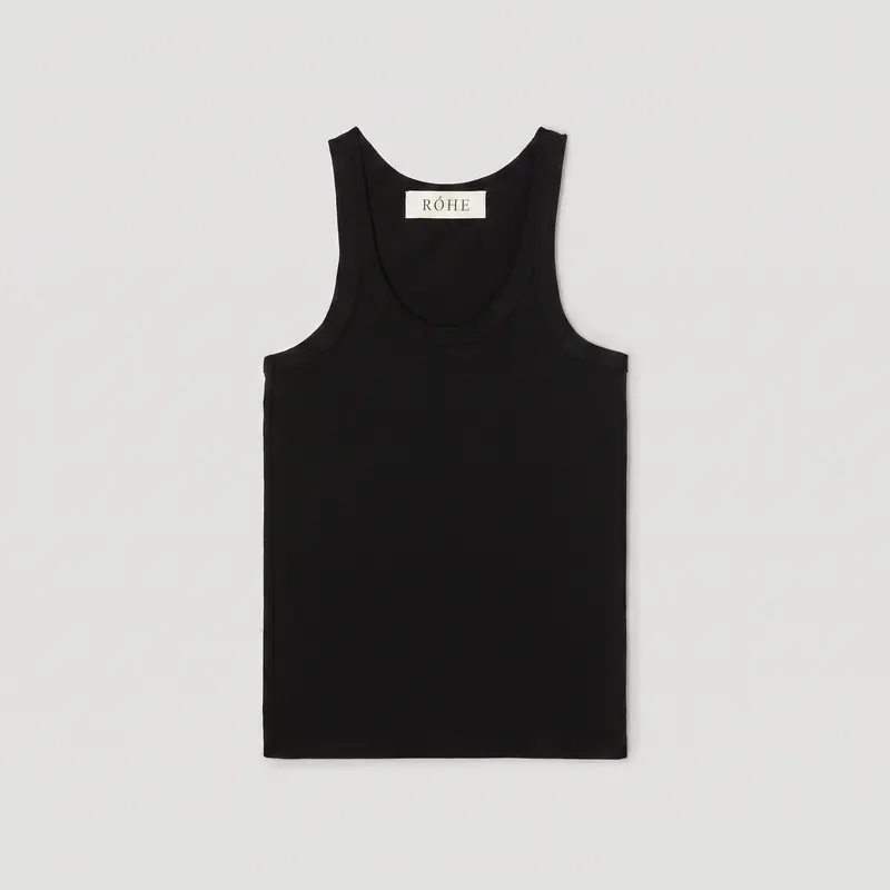 Róhe Merino Scoop Neck Top Black