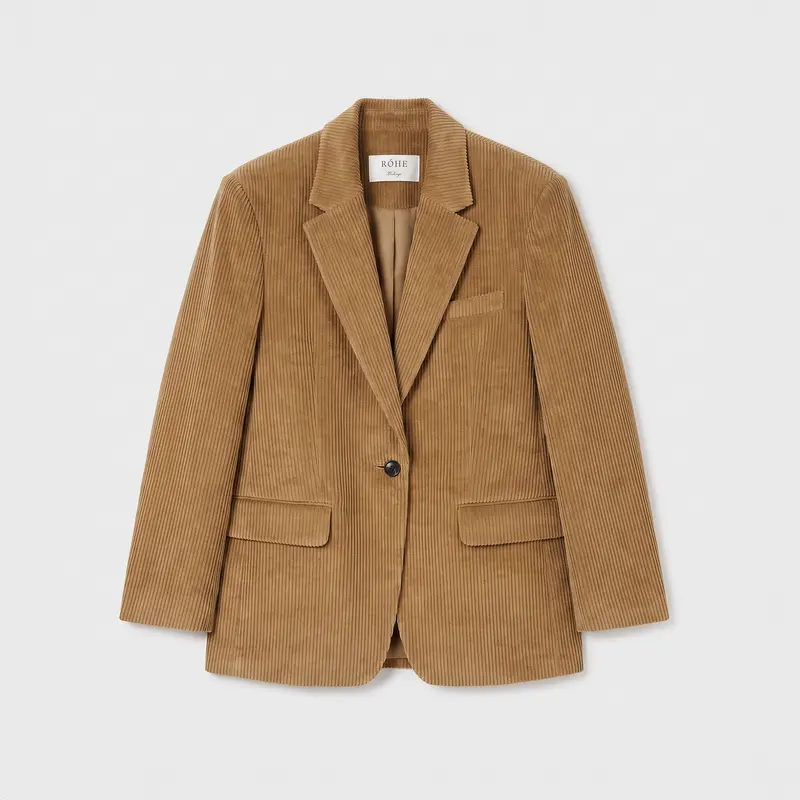 Róhe Oversized Corduroy Blazer Jacket Beige