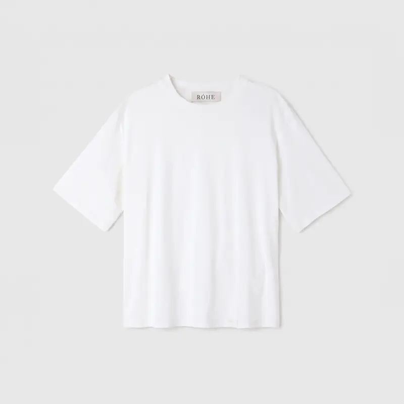 Róhe Oversized Cotton Silk T-Shirt Off White