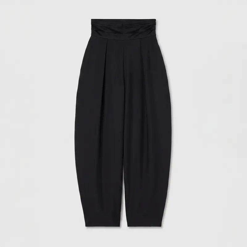 Róhe Puck Sculptural Cumberband Trousers Black