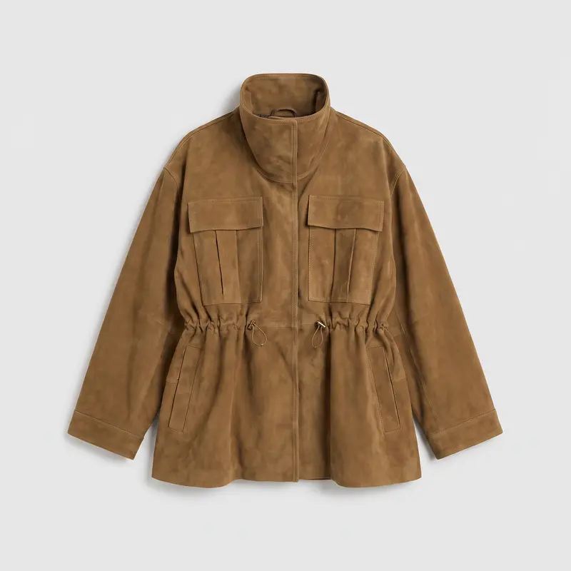 Róhe Sculptural Suede Jacket Sage