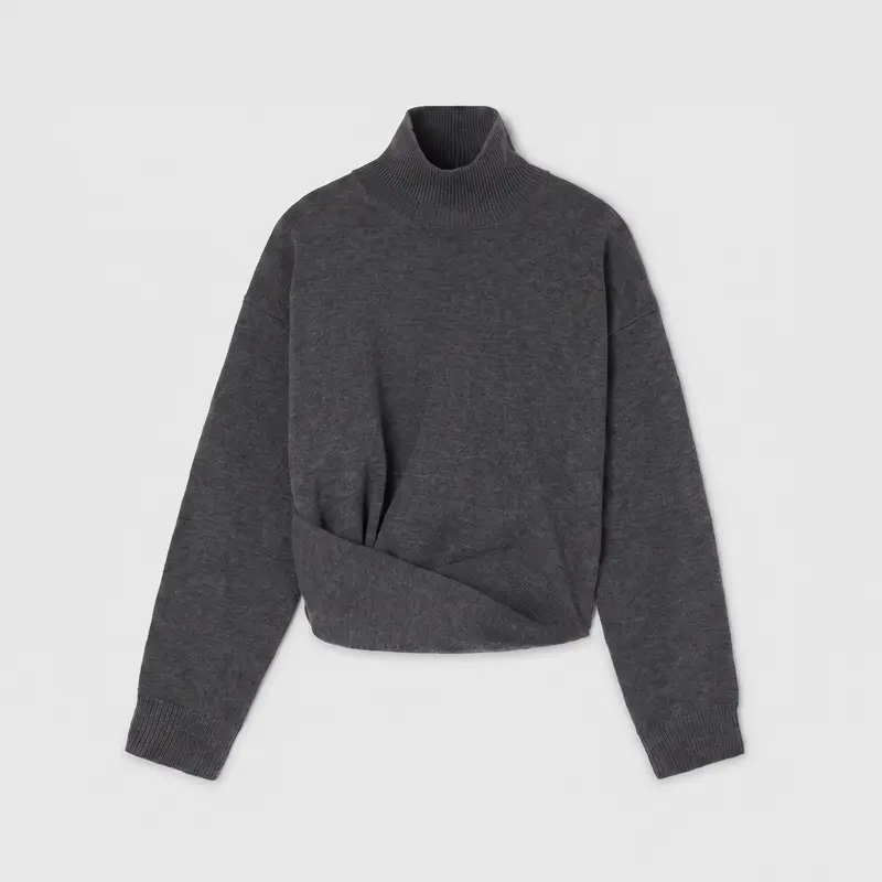 Róhe Sculptural Turtleneck Dark Grey Melange
