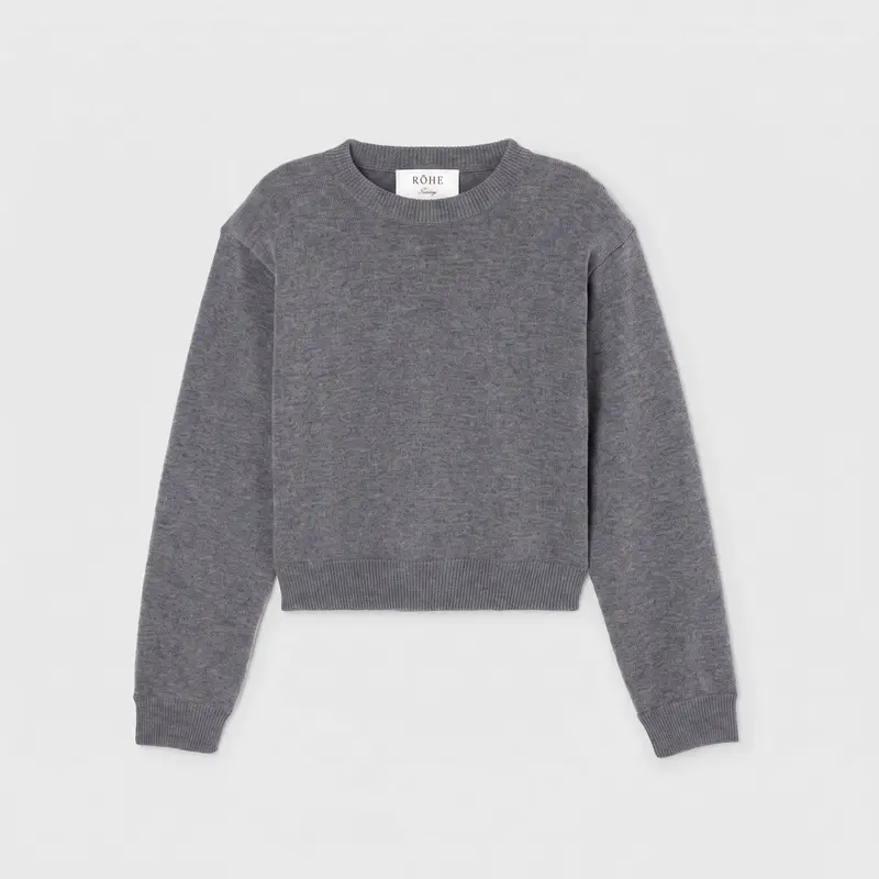 Róhe Statement Shoulder Crewneck Mid Grey Melange