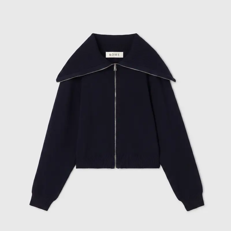 Róhe Two Way Sailor Zip Cardigan Navy