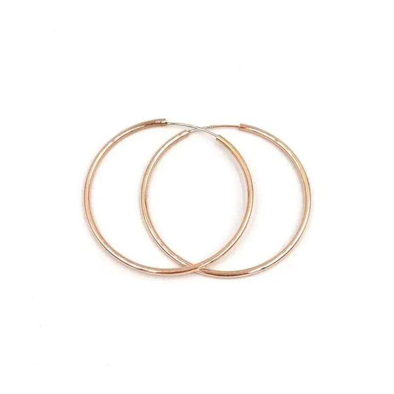 Rosé gold plated zilveren hoop oorbellen Essentials