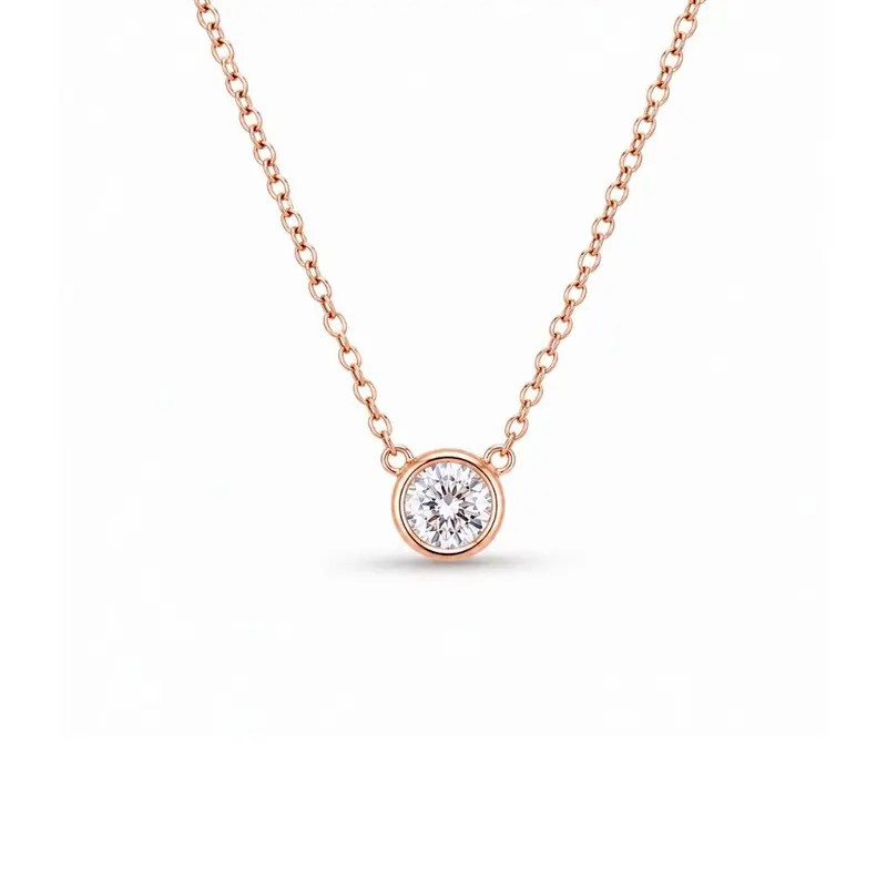 Rosé ketting met steentje Ana