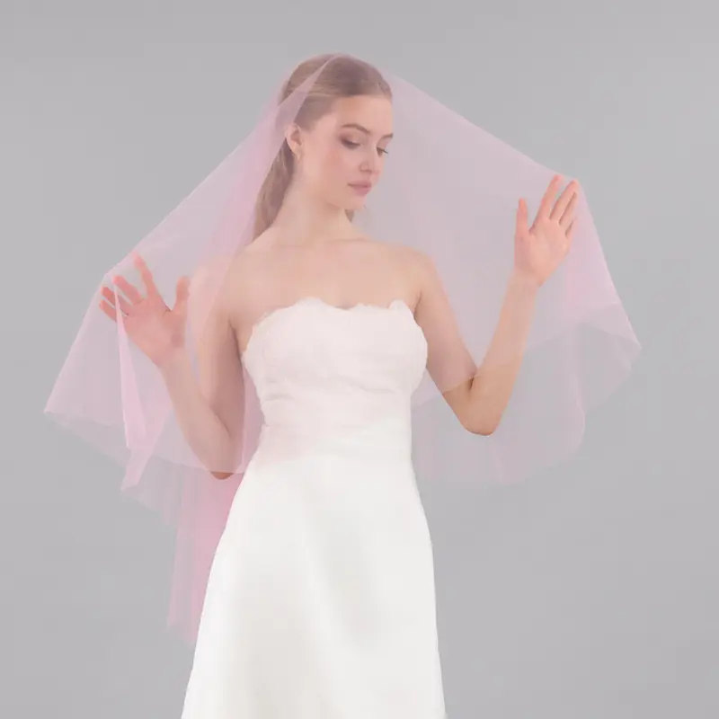Rose Pink Blusher Veil