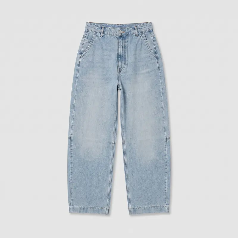 Rotate Cocoon Denim Trousers Light Blue Denim