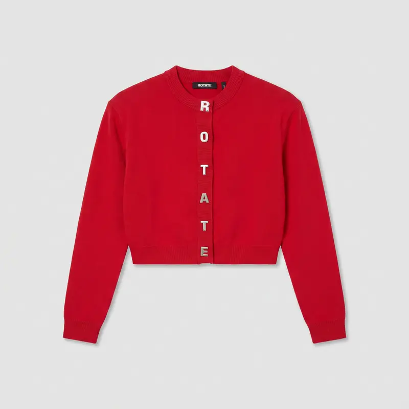 Rotate Firm Knit Cardigan Scooter Red