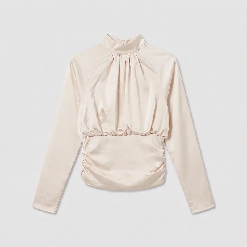 Rotate LS Ruched Top Turtledove