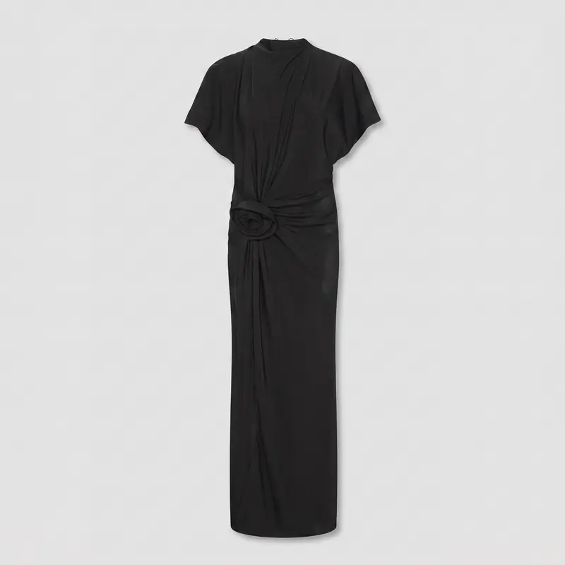 Rotate Maxi Slit Dress Black