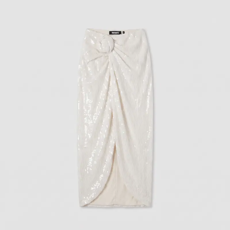 Rotate Sequins Knot Skirt Egret