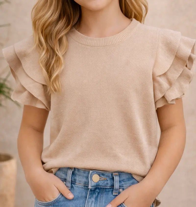 RUFFLE SHIRT | BEIGE