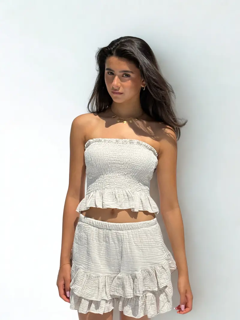 Ruffle summer set – Soft Cream