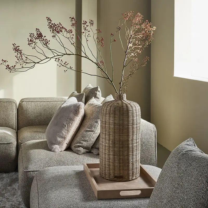 Rustic Rattan Decoratievaas