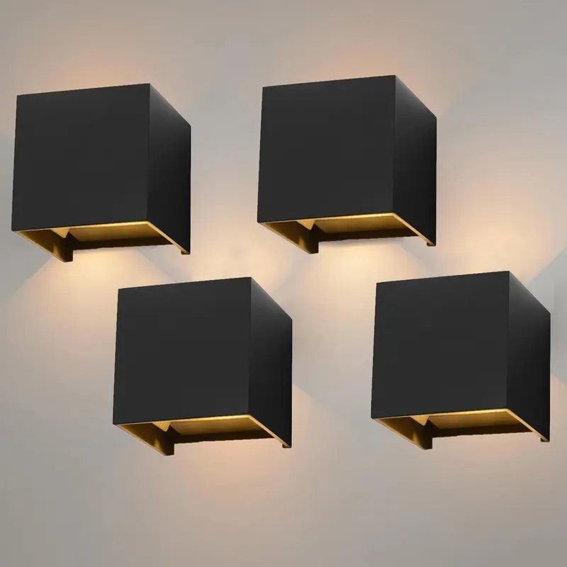 Rustica - LED-Wandleuchten-Set, 4er-Set, Schwarz