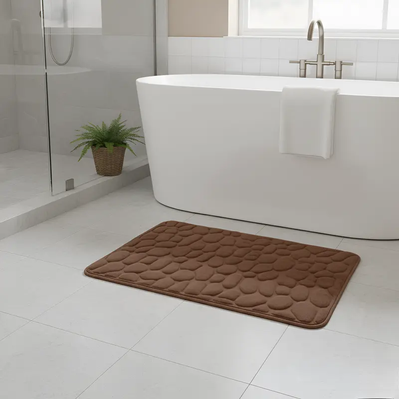 Rutschfeste - Duschmatte mit Memory-Schaum & Flanell