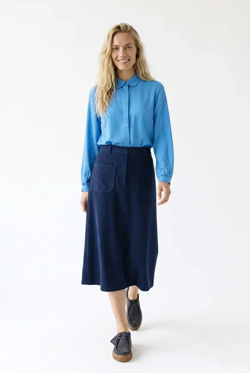 Sabrina Cord Skirt-Naval Academy