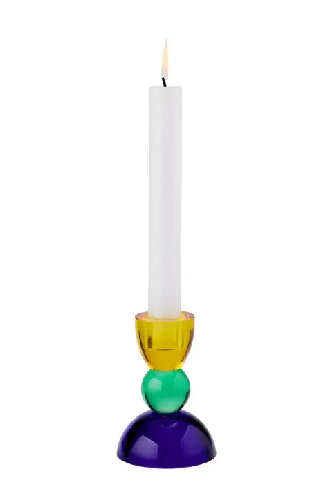 Sari kristalglas kandelaar ball geel groen paars Gift Company