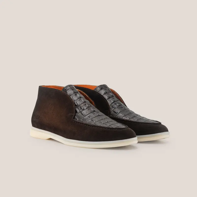 Savona - Chocolate Brown Edges Croco