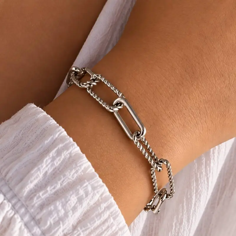 Schakelarmband Dames Chloe met rechthoekige schakel